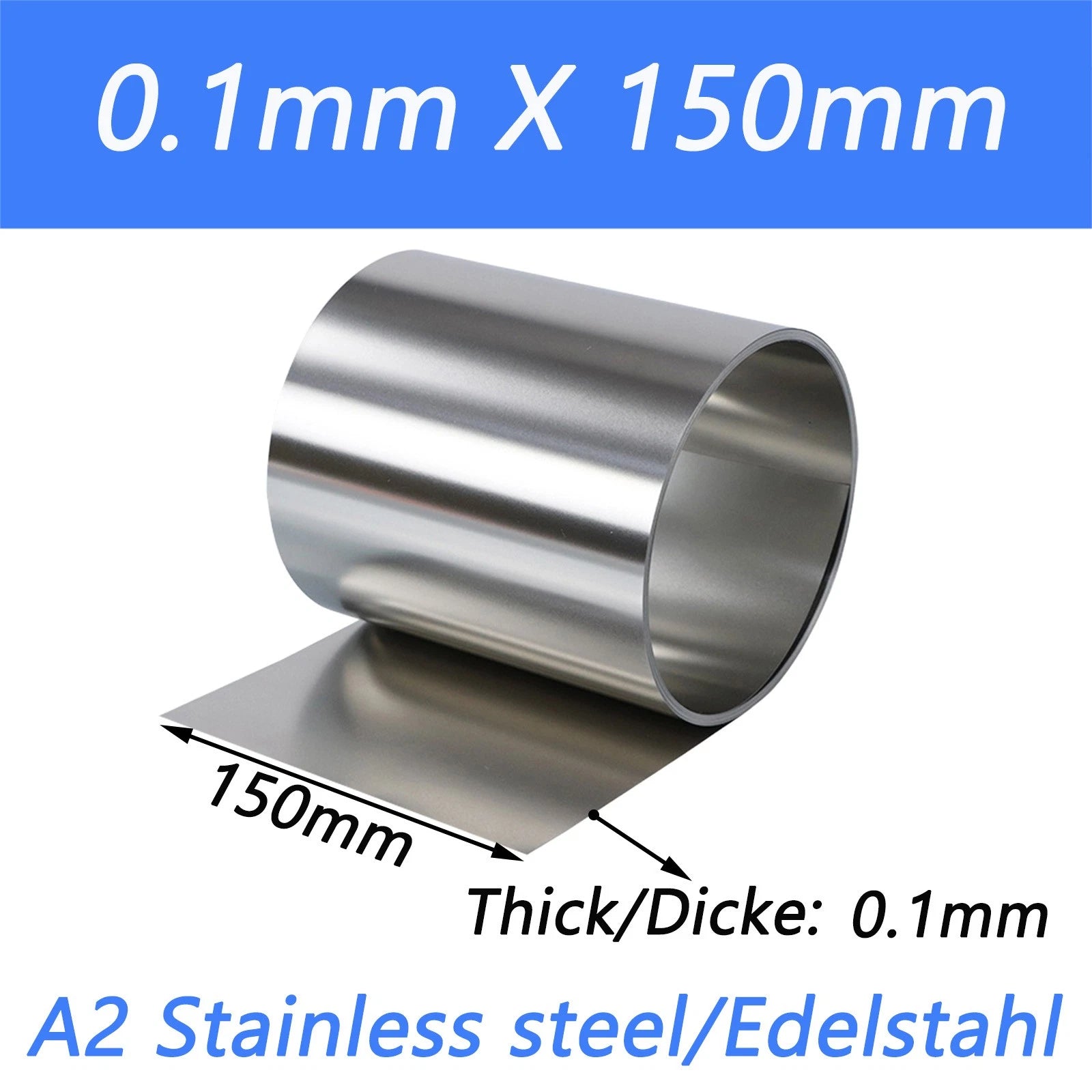 Stainless Steel 304 Thin Foil Strip Sheet | 0.01–1.0mm Thick, 10–400mm Wide
