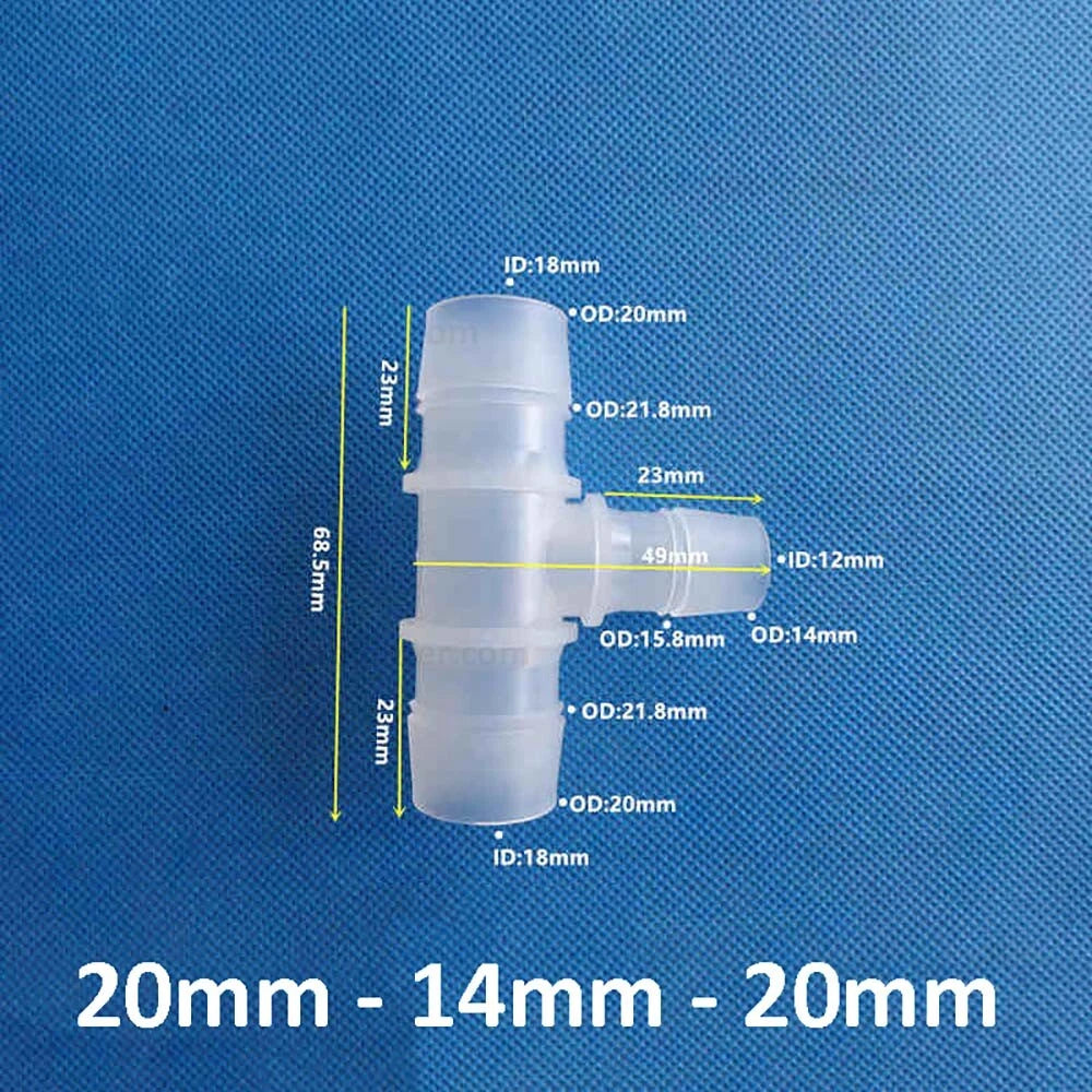 Plastic Barbed Hose Connectors — T-Piece, Elbow & Straight Fittings for Air & Water Lines