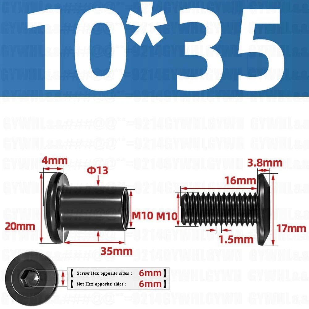 Metric Furniture Connector Bolts with End Cap Nuts — Stainless Steel M2 to M10