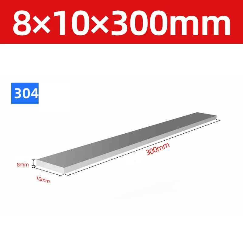 304 Stainless Steel Flat Bar Metal Plate Strip Width 10mm-80mm Thick 3mm to 20mm