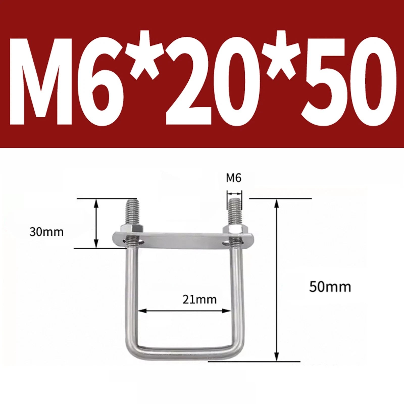 M6 M8 M10 M12 U Bolt Plates & Nuts Standard U-Bolts Stainless Steel 304 Trailer