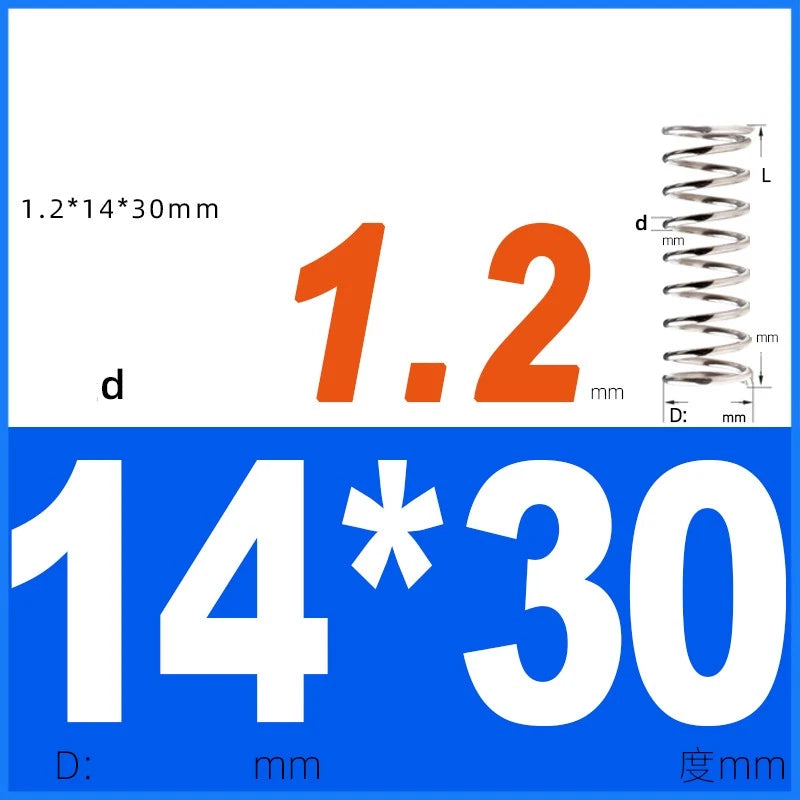 Compression Spring 1.2mm Wire Dia 14mm - 20mm OD Small Pressure Springs
