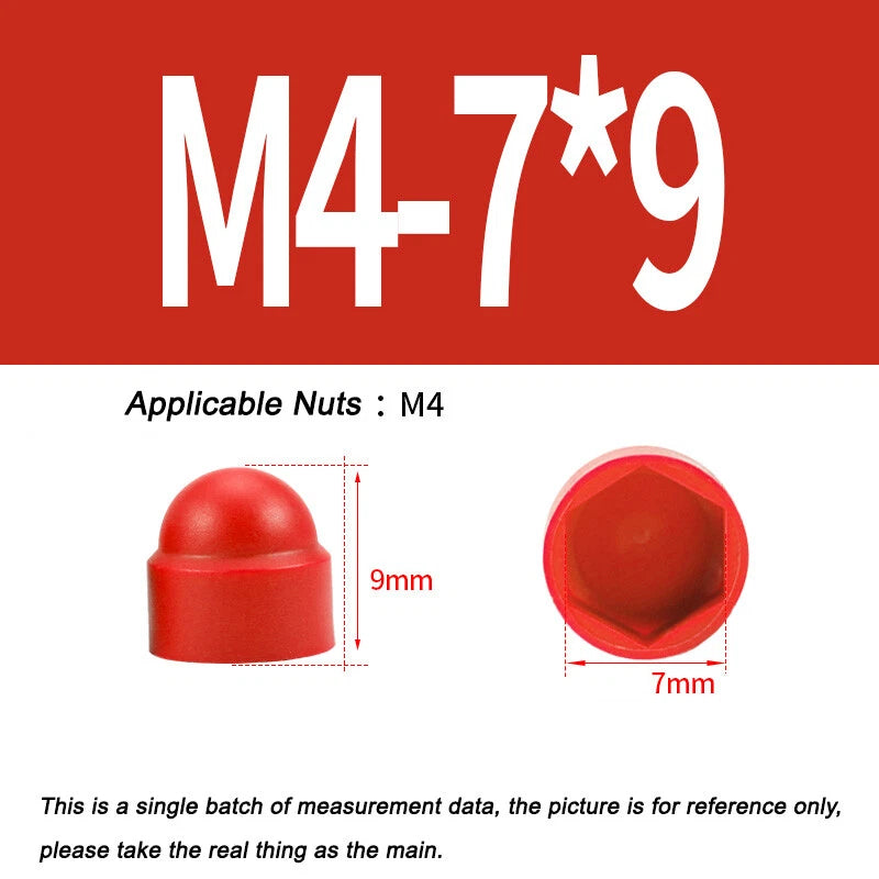 Hex Bolt & Nut Protection Caps – Plastic Hexagonal Screw Covers for M4 M5 M6 M8 M10 to M24 (PE, 5-100 Pack)