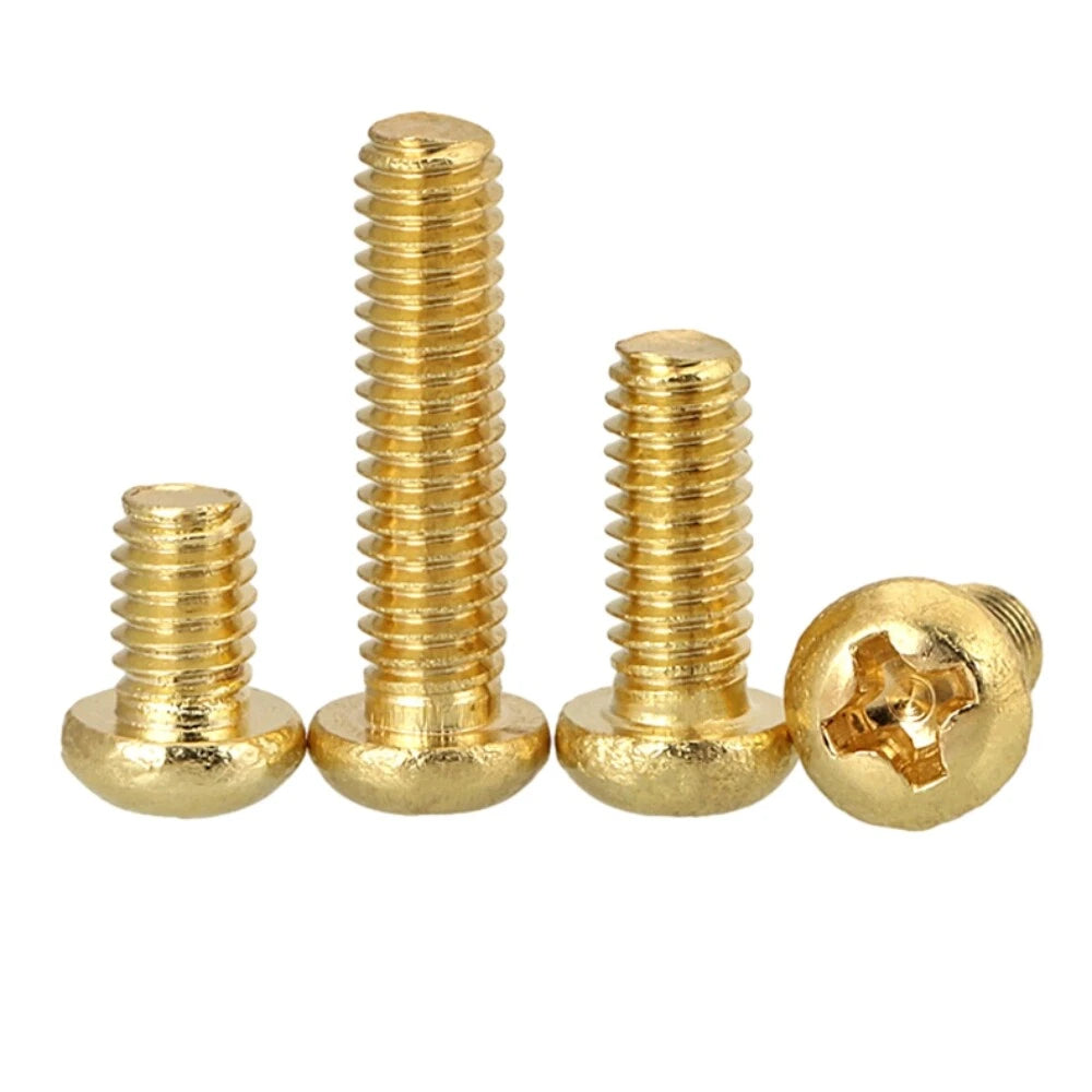 M5 Brass Pan Head Phillips Machine Screws – 6mm to 50mm Lengths, Fully Threaded