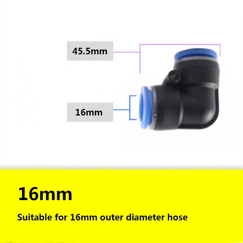 90° Elbow Push-to-Connect Pneumatic Fitting | Equal Dia 4mm–16mm