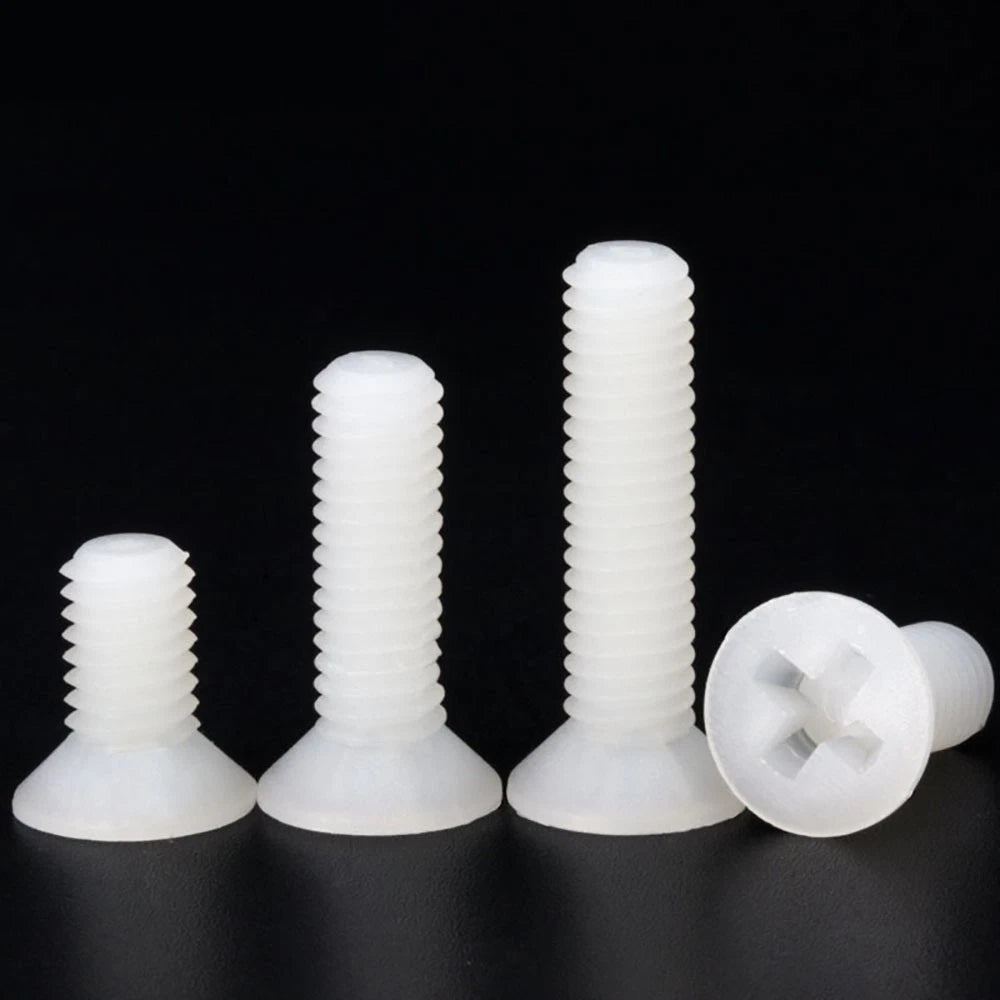 M3 Nylon Phillips Countersunk Screws – White Plastic Machine Bolts - HomeDIYer