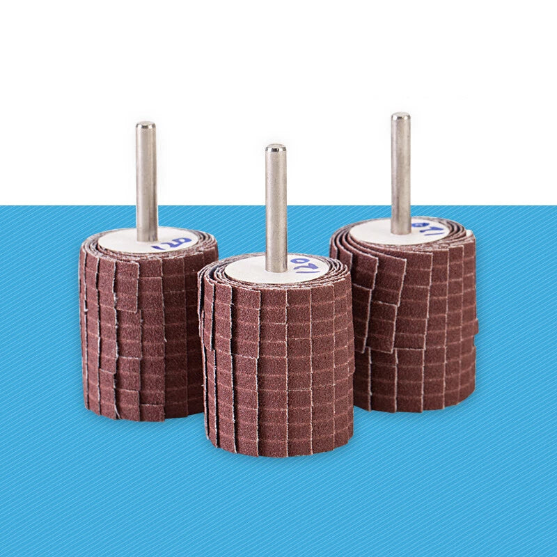 35mm Flap Wheel Disc 150-400 Grit with 6mm Mandrel – Sanding for Drill & Rotary Tool