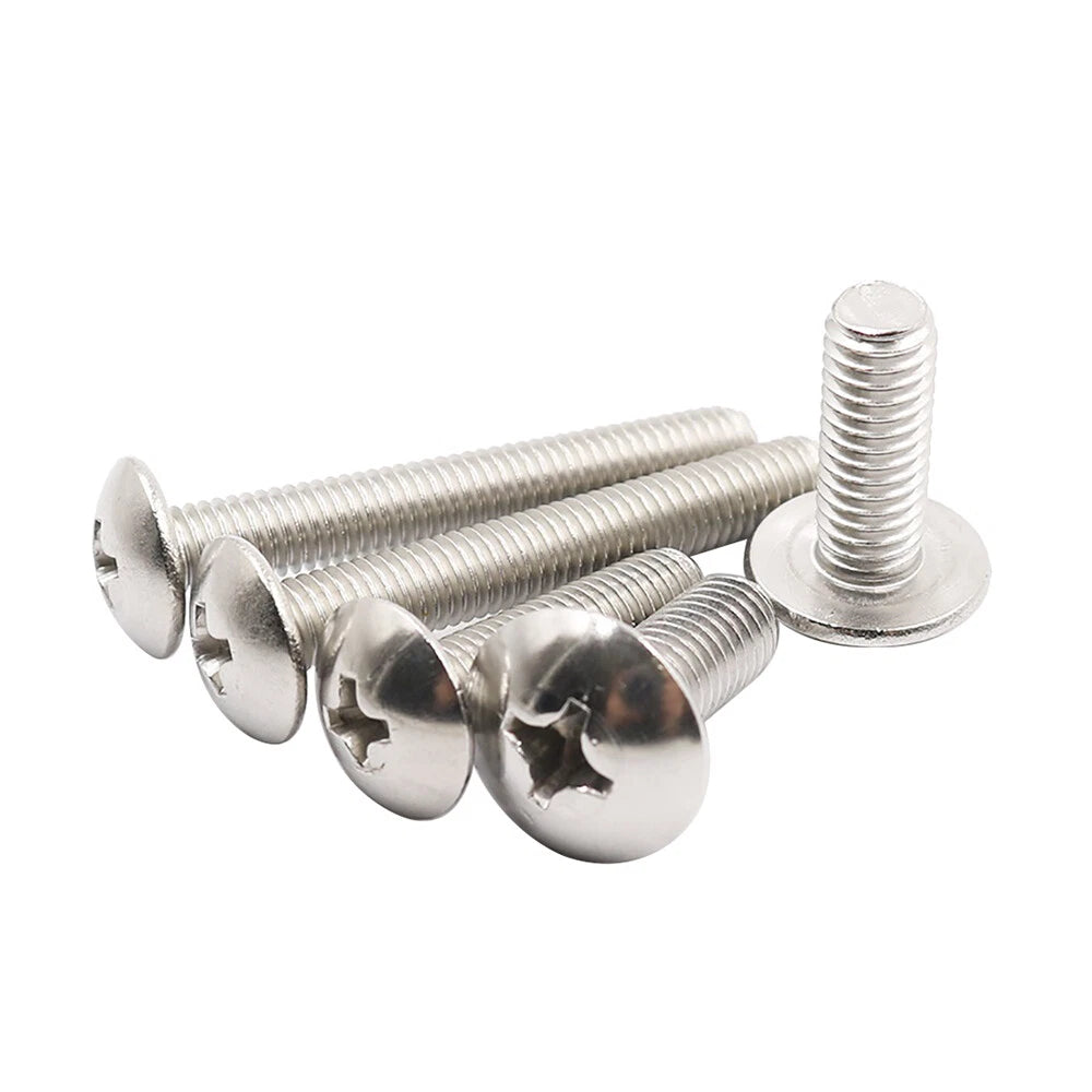 M5 M6 M8 Pozi Button Head Screws – A2 Stainless Steel, Fully Threaded (Pozidriv)
