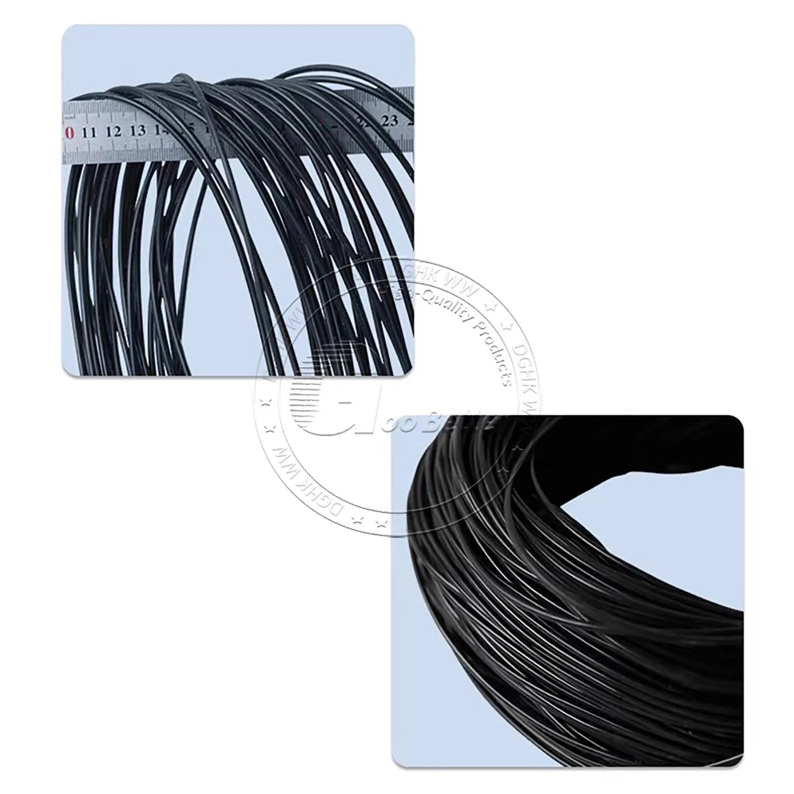 Black Food Grade Silicone Capillary Tube — ID 0.3mm to 4mm, Soft Rubber Hose, 10 Meter