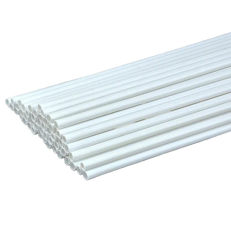 White ABS Round Hollow Tube — Styrene Plastic Pipe for DIY Models & Crafts, 2mm–8mm × 250mm