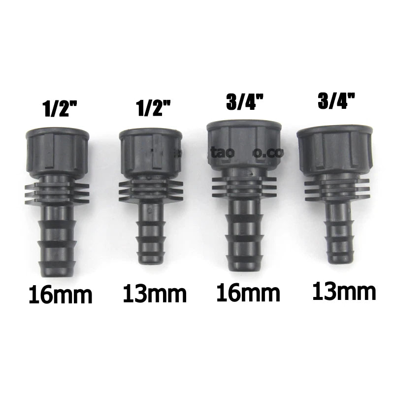 Plastic Barbed Hose Connector Fitting – Male & Female Thread