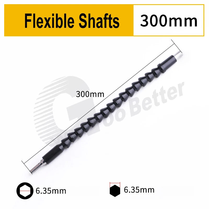 Flexible Bit Extension 125~400mm Flexible Shaft 4mm/ 6.35mm Long Bit Bit holder