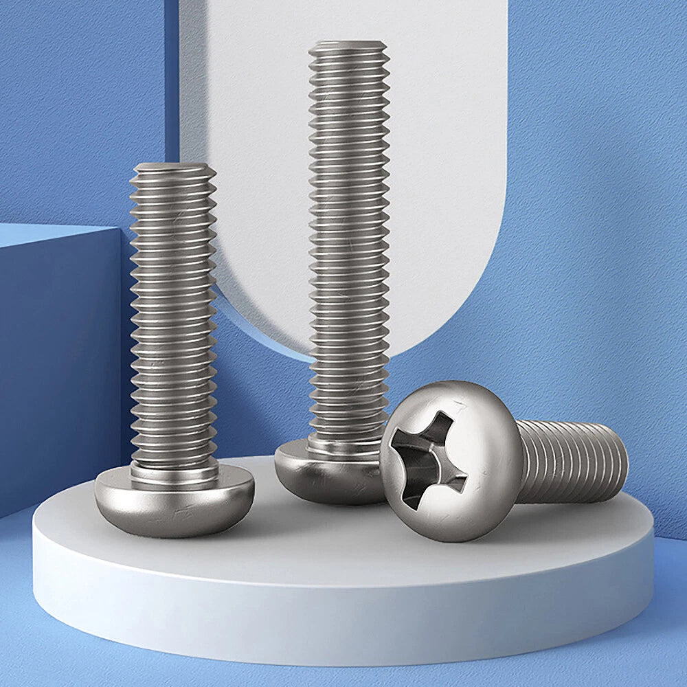 M1.2–M4 Phillips Pan Head Machine Screws DIN 7985 A2 Stainless Steel | 10/20/50/100 Pack