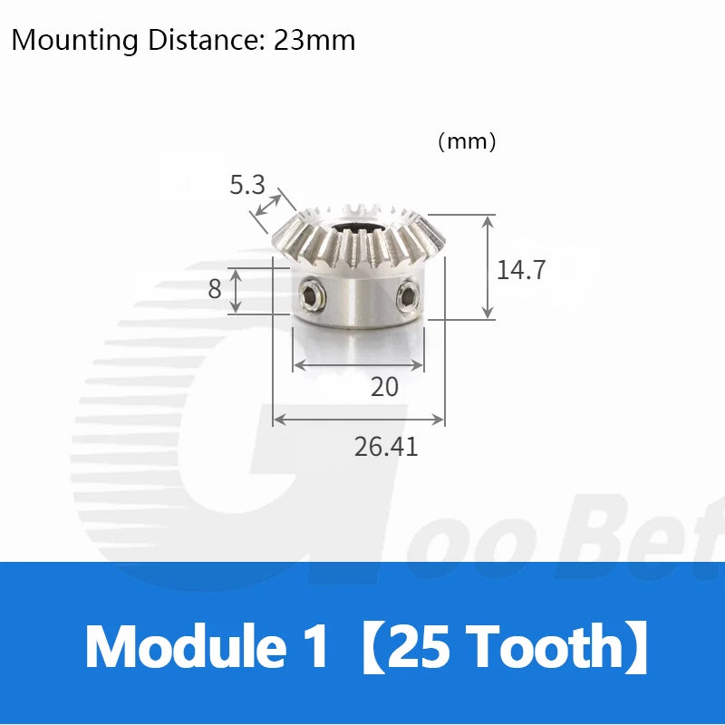 Module 1 Bevel Gear Stainless Steel 90° 1:1 Pairing 15/20/25/30 Tooth Miter Gear