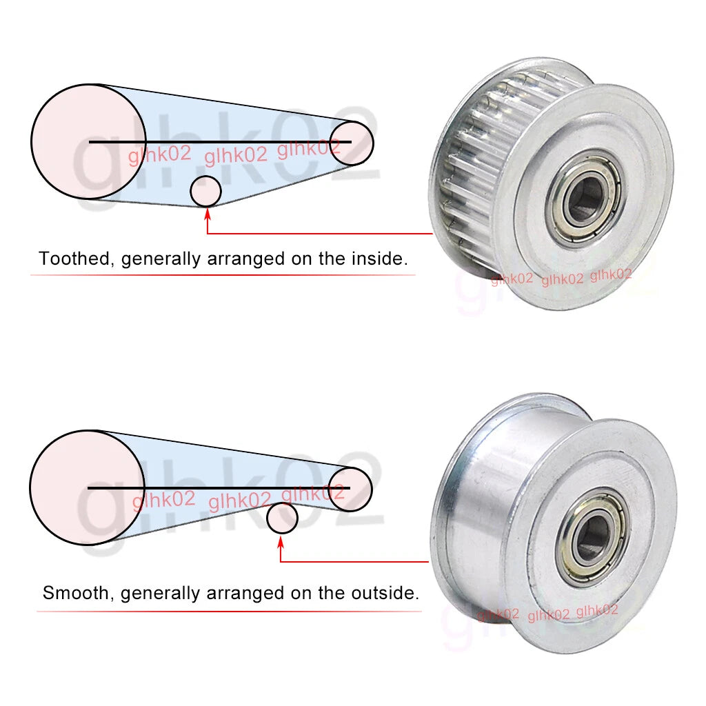 GT2 6 10mm Timing Belt Idler Pulleys 16-60 Teeth 3-15mm Bore For 3D Printer CNC