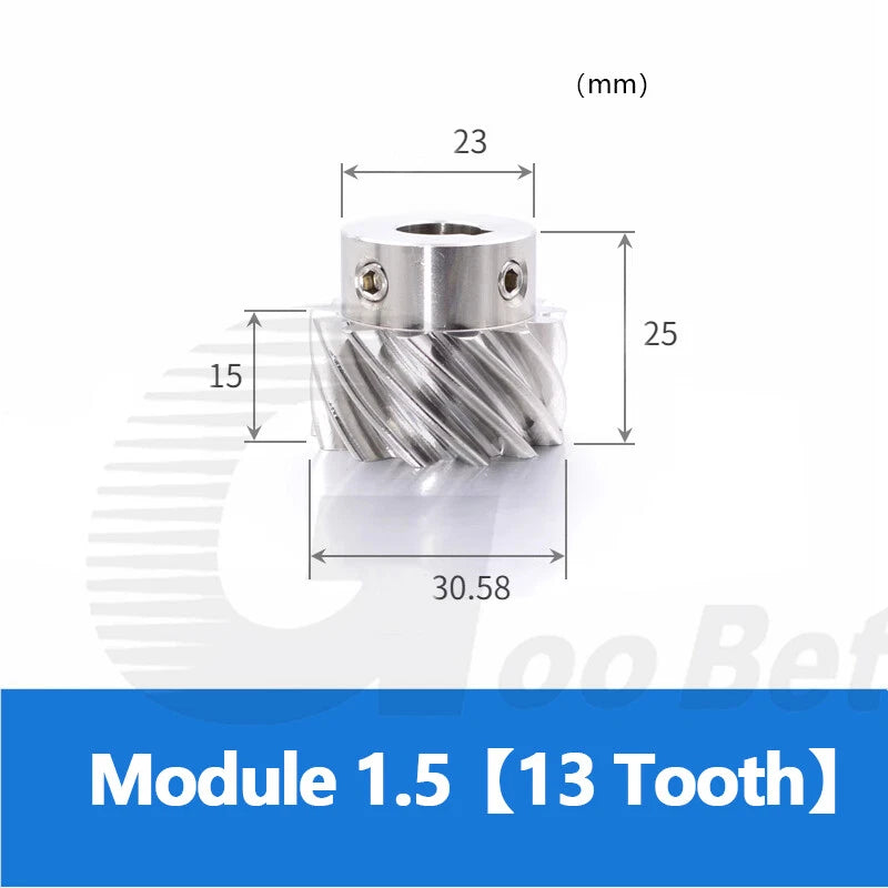 Helical Gear Module 1 1.5 Stainless Steel 45° Left-hand 10-20 Tooth Motor Pinion