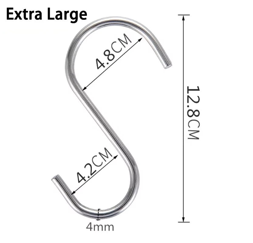 S Hooks Stainless Steel Kitchen Pan Utensil Bathroom Clothes Hanger Hanging