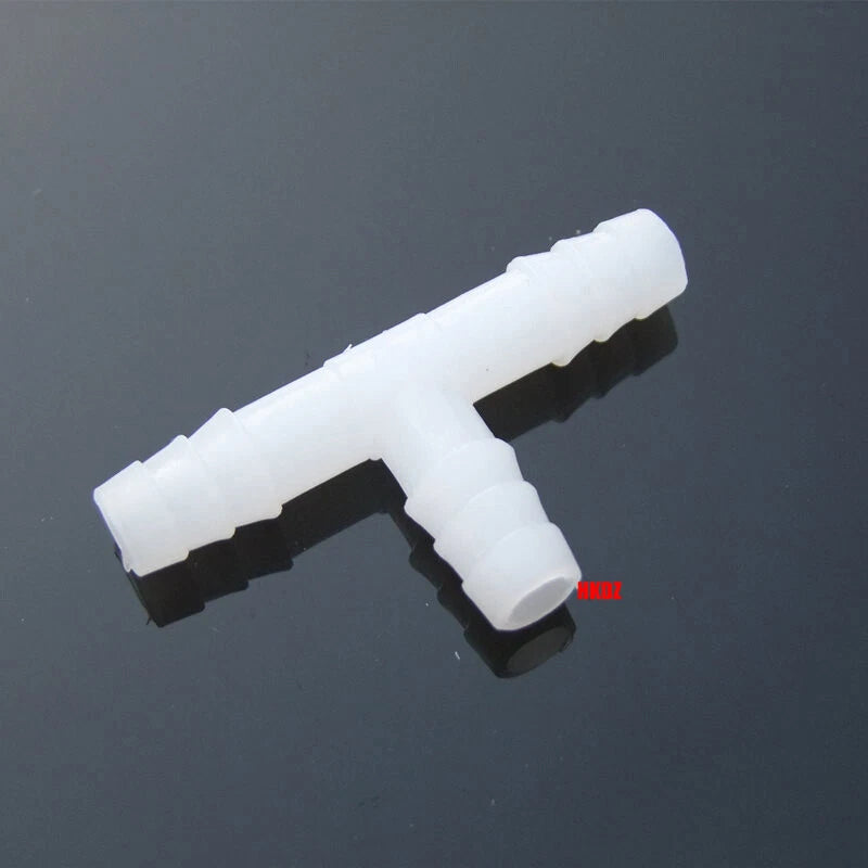 Plastic Tee Hose Joiner Barb T-Piece 3 Way Connector Pipe Fitting Air Fuel Water