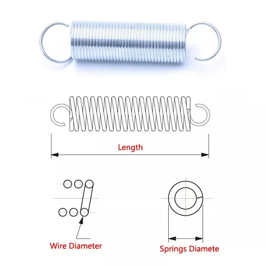 Galvanized Tension Spring /With Hook Tension Spring / Wire Diameter 0.7mm - HomeDIYer