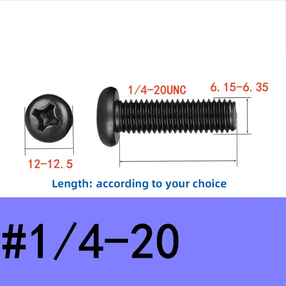 Black Pozi Phillips Pan Head Machine Screws UNC UNF — #2-56 #4-40 #6-32 #8-32 #10 1/4 5/16