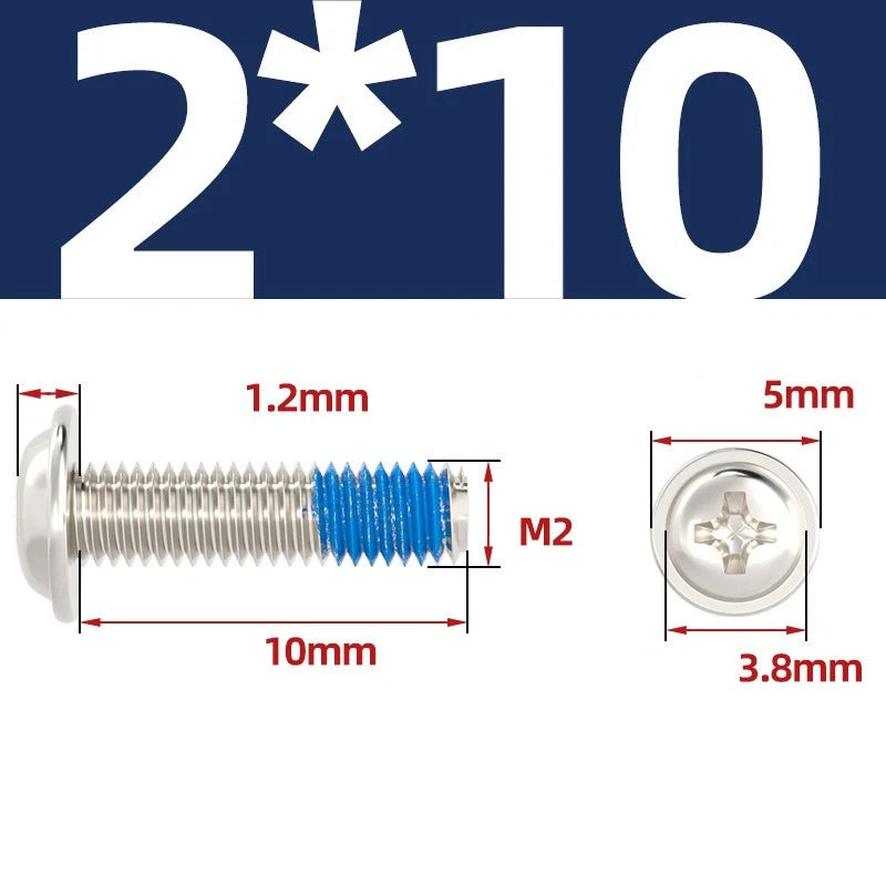M2–M6 Flanged Button Head Screws – Carbon Steel, Phillips Drive, Nickel or Black Zinc Plated