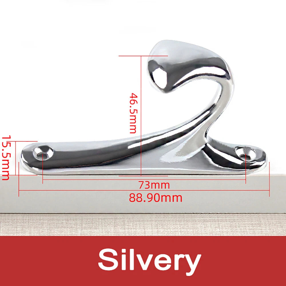 Zinc Alloy Single Hook Clothes Coat Robe Bathroom Wall Hooks Hanger Black Golden