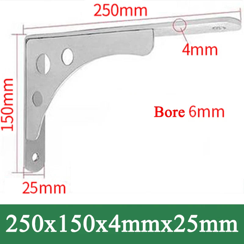 Stainless Steel Wall Mount Shelf Bracket Triangular Support Bookshelf/Storage