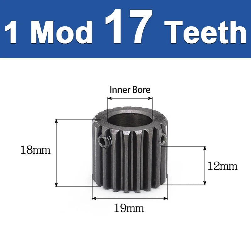 1 Modulu Spur Cylindrical Gear 10T-20T 1 Mod Pinion Gear Transmission Motor Part