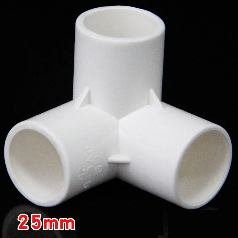 20 25 32 40 50mm PVC 3-Way Equal Connector Socket Pressure Pipe Fittings White