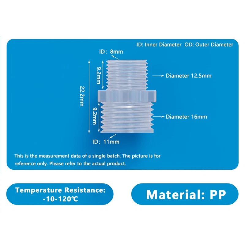 Plastic Male Thread Hose Connector — Internal Connection Tube Pipe Fitting