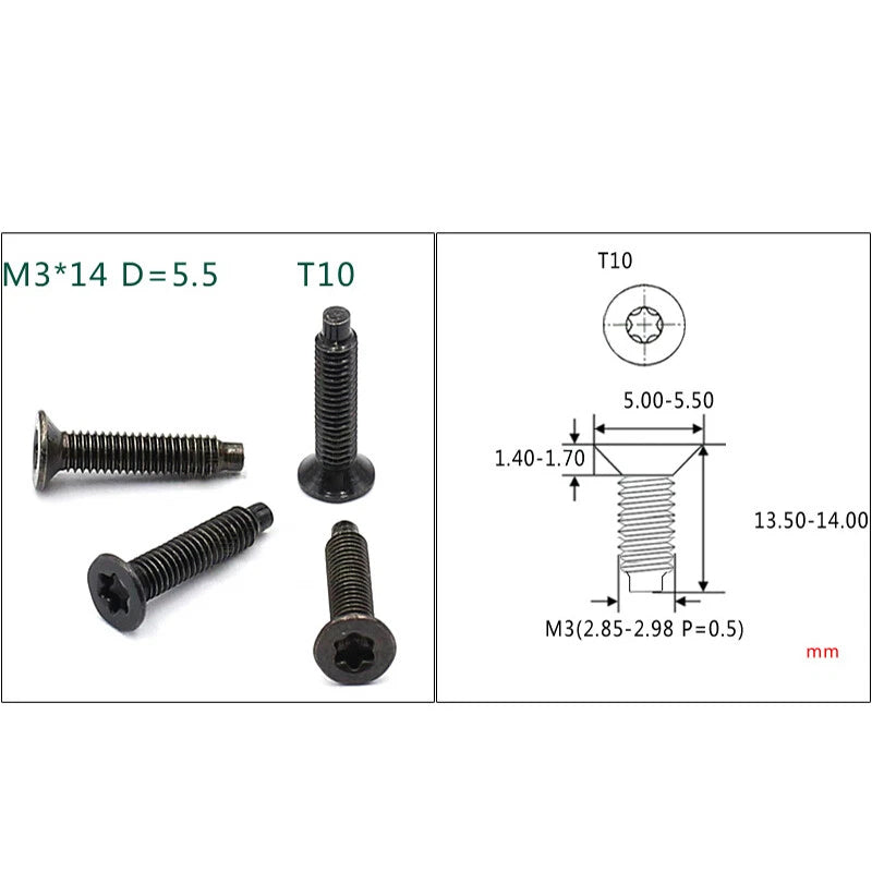 Torx Flat Head Machine Screws M1.6 M2 M2.5 M3 — T5 to T15, Multiple Finishes