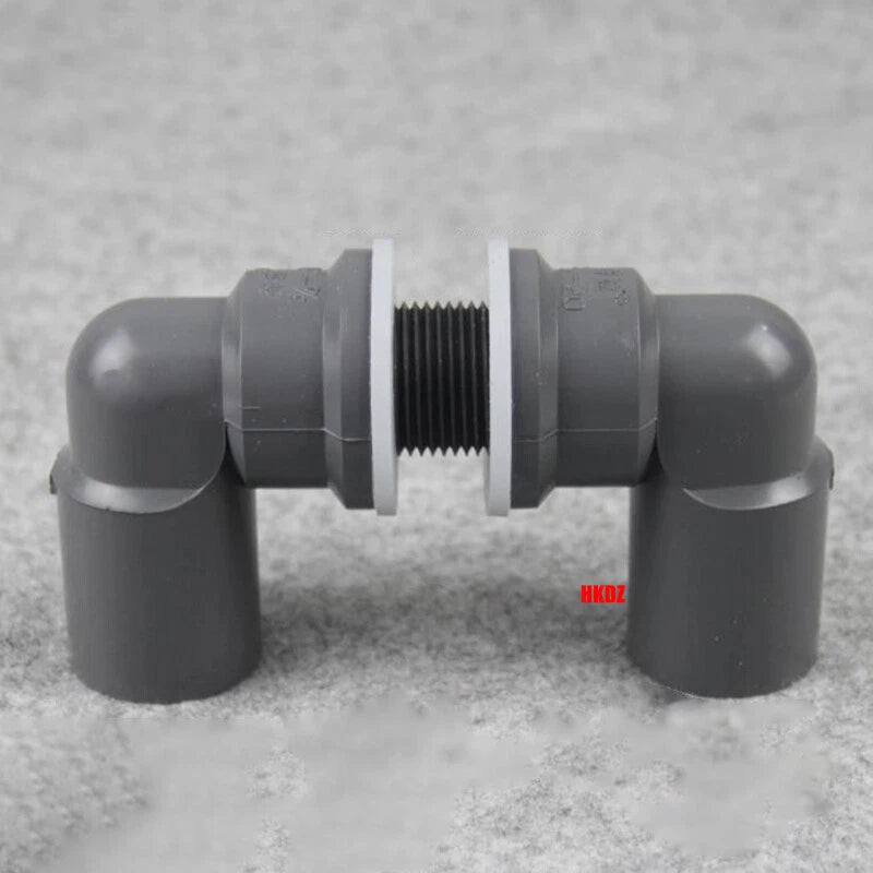 PVC Water Pipe Fish Tank Fittings Thread Straight Elbow Inlet Outlet Connector