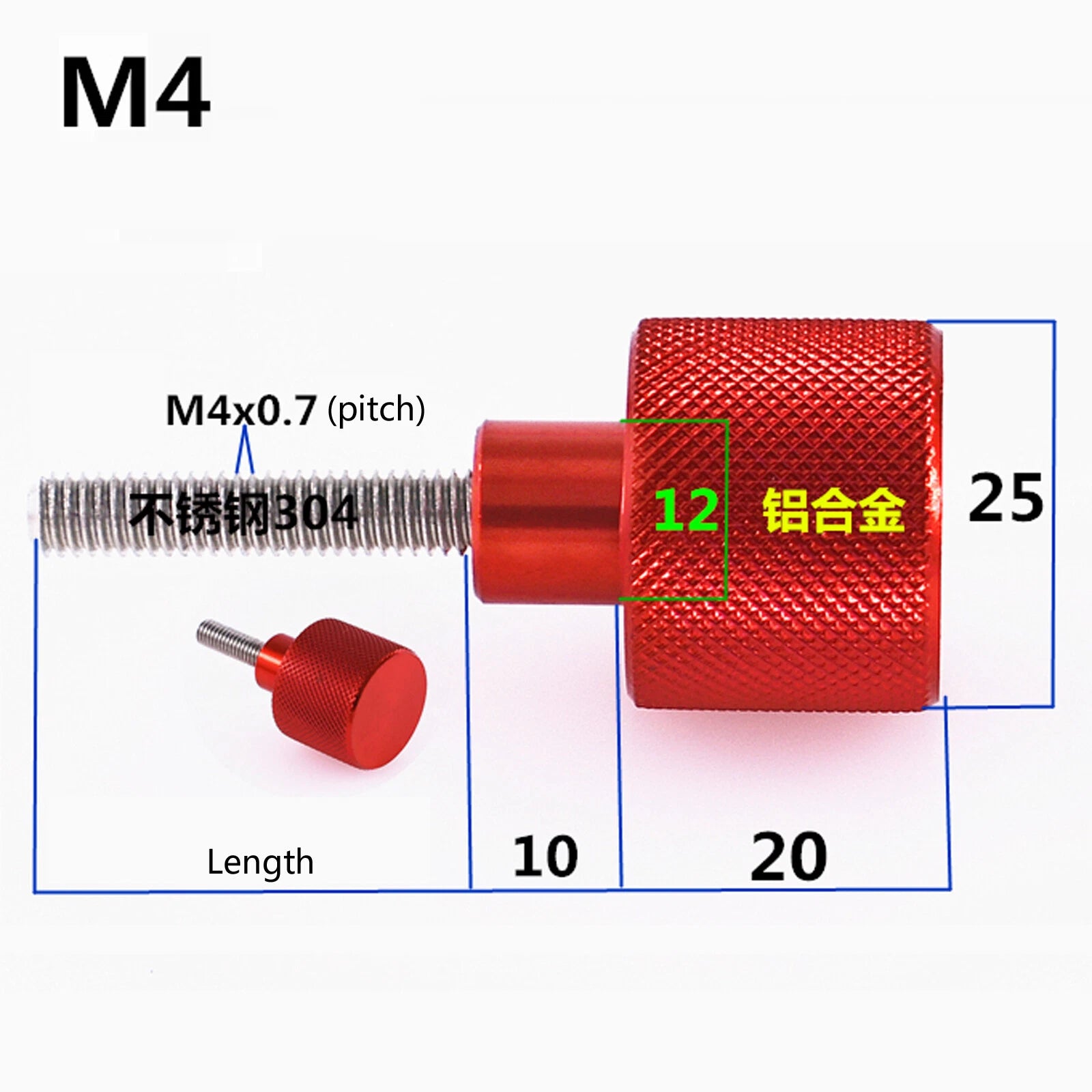 Knurled Thumb Screws A2 Stainless Steel — M3 M4 M5 M6 M8 M10 Hand Grip Knob Bolts
