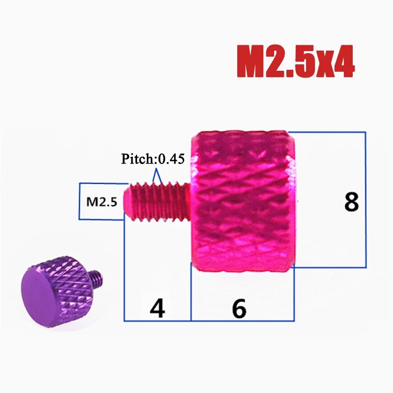 M2–M5 Aluminum Alloy Knurled Thumb Screws | Hand - Tightenable Knob Bolts | 4–15mm - HomeDIYer