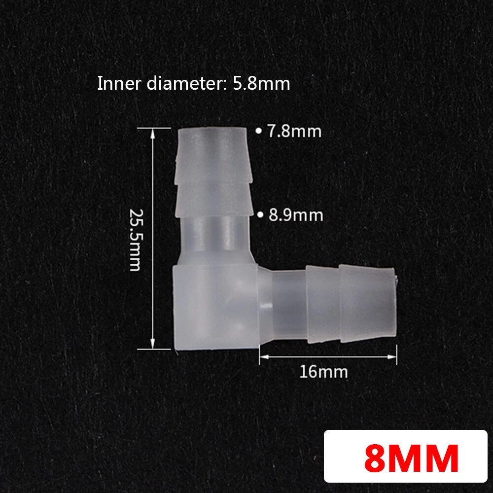 Plastic Elbow Barb Hose Connector — L-Piece Tube Joiner for Air, Fuel & Water (1.6mm–20mm)