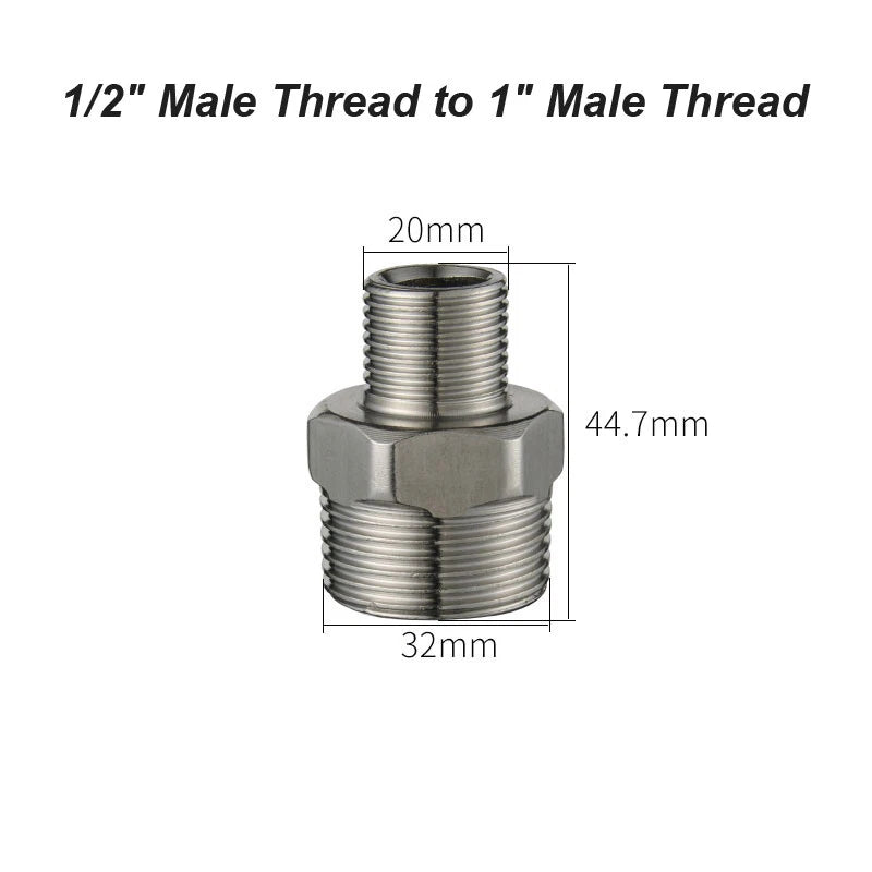 201 Stainless Steel BSP Barrel Nipples — Male Thread Straight & Reducing Pipe Fittings