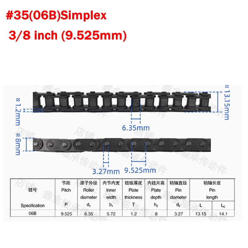 Simplex/Duplex Roller Chain 04C, 06B, 08B, 10A,12A Industrial Transmission Chain