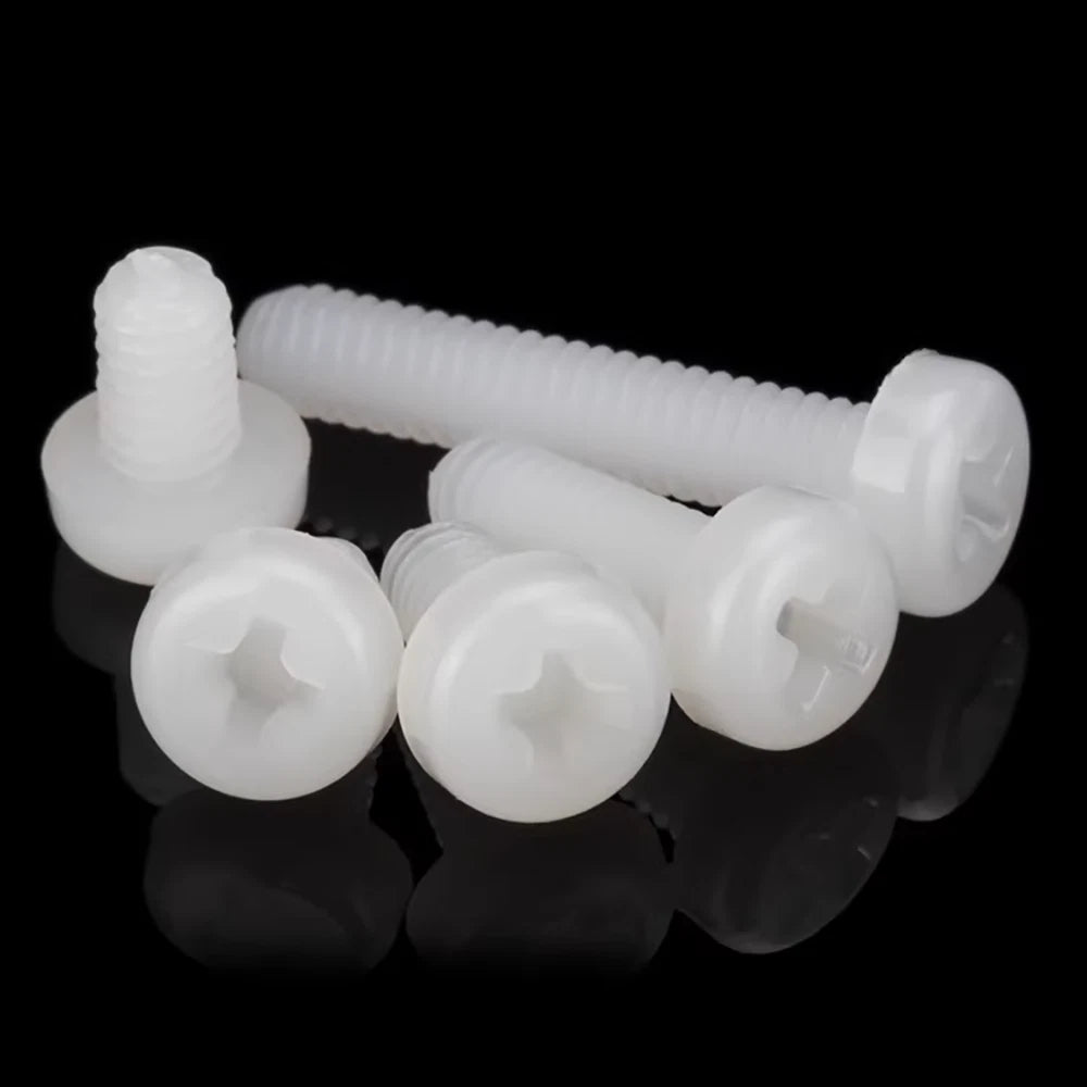 Nylon Phillips Machine Screws – Pan / Countersunk Head, Metric M3 M4, Electrical Insulating