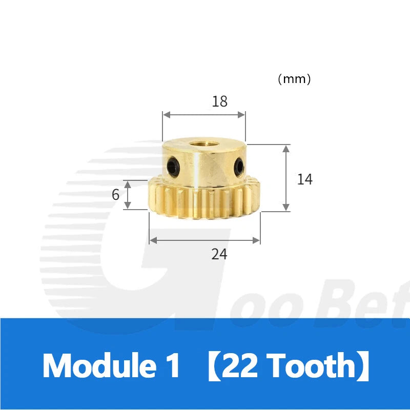 Brass Spur Gear Module 1 with Hub 15-50 Tooth Motor Pinion Bore 4-12mm Precision