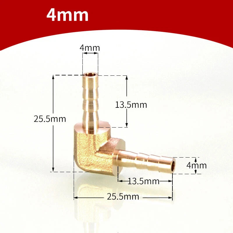 90° Brass Barb Elbow Fittings — Reducing Hose Joiner for Fuel, Air & Fluid Lines