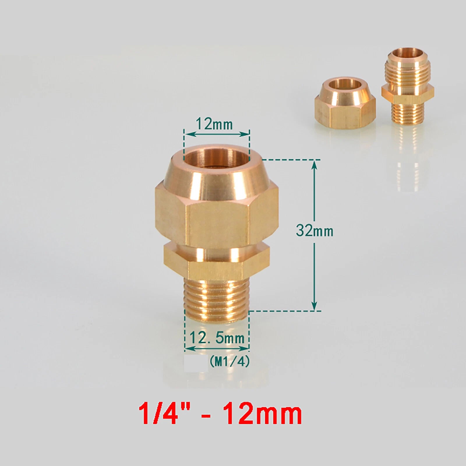 Brass Straight Flare Tube Connector Fittings — 1/8" to 1/2" × 6mm–12mm