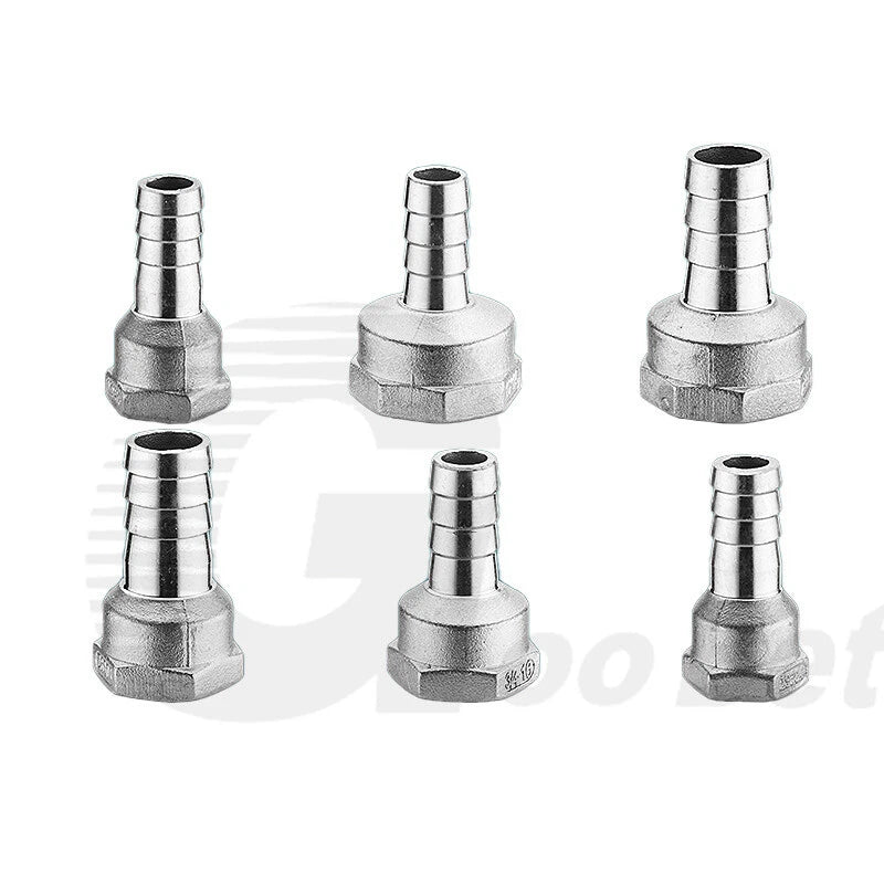 BSP Female Thread Barb Hose Tail Joiner — Stainless Steel Connector, 1/4" to 2"