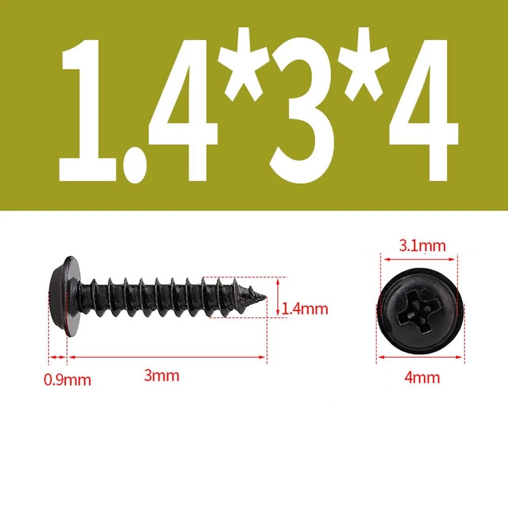 Black Phillips Flanged Head Self Tapping Screws – M1.2–M5 Carbon Steel