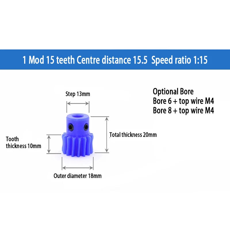 1 Modulus Plastic Nylon Worm Gear Wheel 15T - 80T & A B L Steel Worm Gear Shaft
