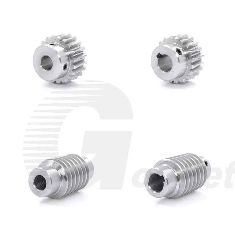 Module 1.5 Metal Worm Shaft Worm Gear Wheel C45 Steel 20/25/30/35/40/50/60 Tooth