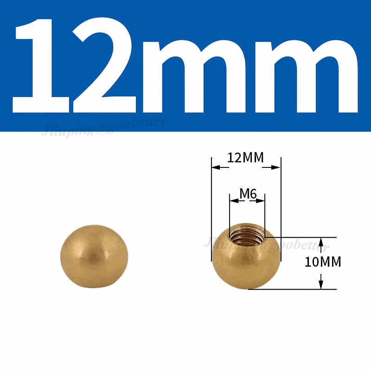 Brass Ball Cap Nuts – Lamp Finial Screw Caps, Female Thread M3 to M12, Ball Diameter 6–25mm