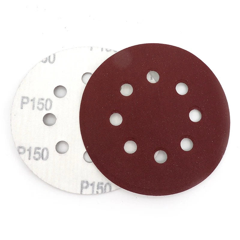125mm 225mm Red Sanding Discs Hook Loop Sandpaper Pads 8 Hole Grit 40 - 2000