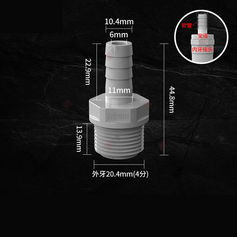 Hosetail Connector Fitting Barbed Male BSP Plastic Pond Pool Hose Pipe Adaptor