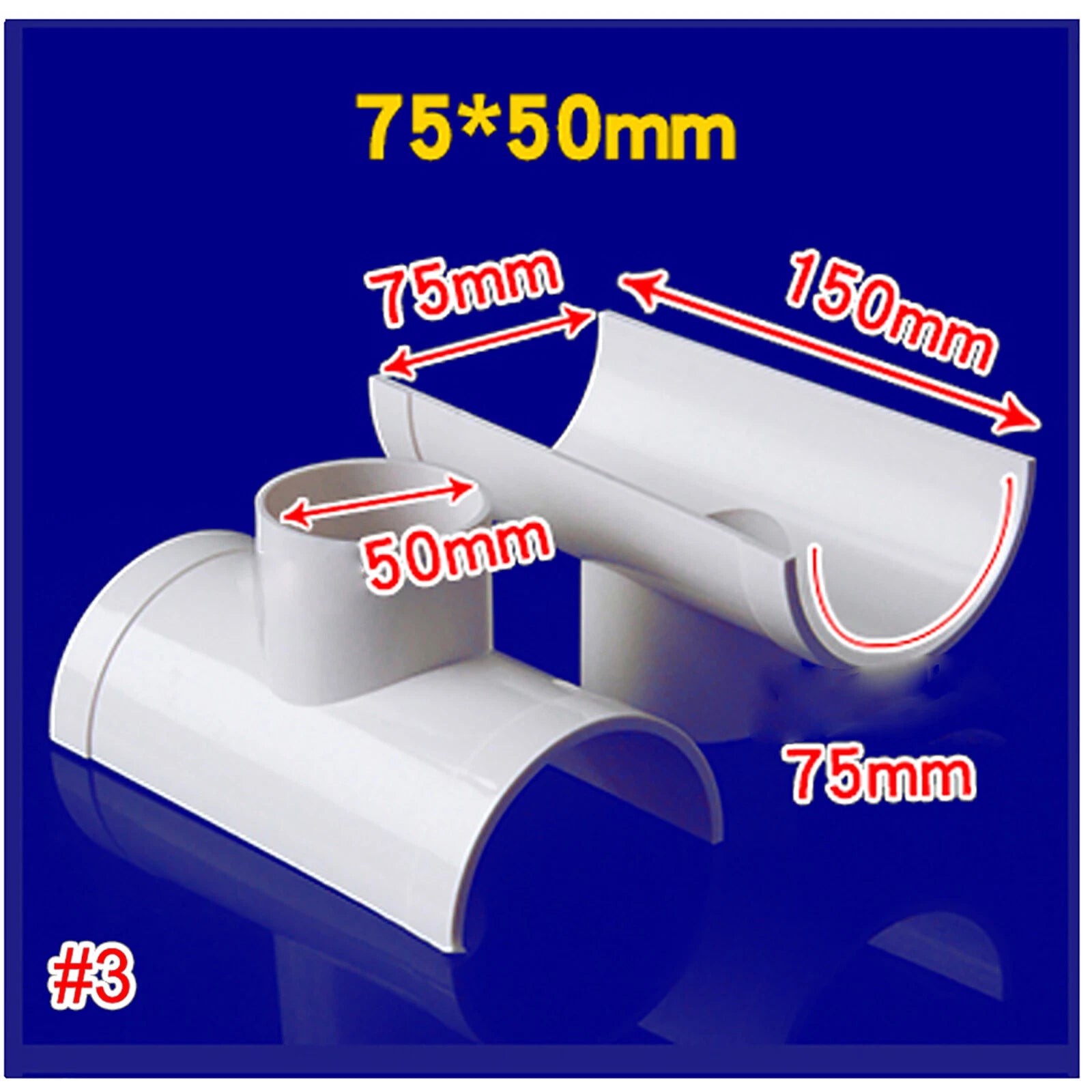 PVC Repair Pipe Fitting Reducing Tee Reducer Drain Pipe Fittings White 50- 110mm