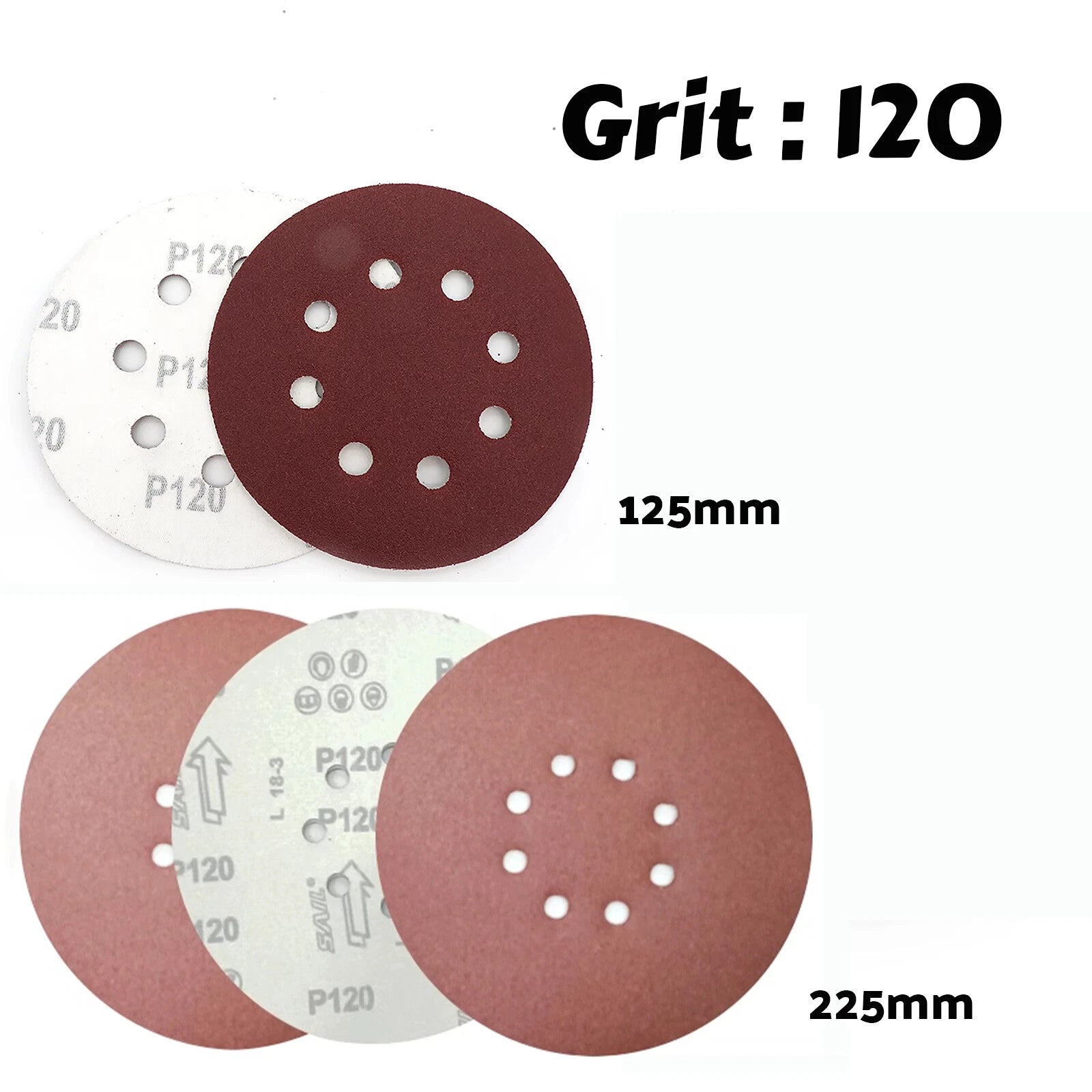 5"/9" Sanding Discs 40-2000 Grit Hook Loop 8 Hole Orbital Sander Paper Sandpaper